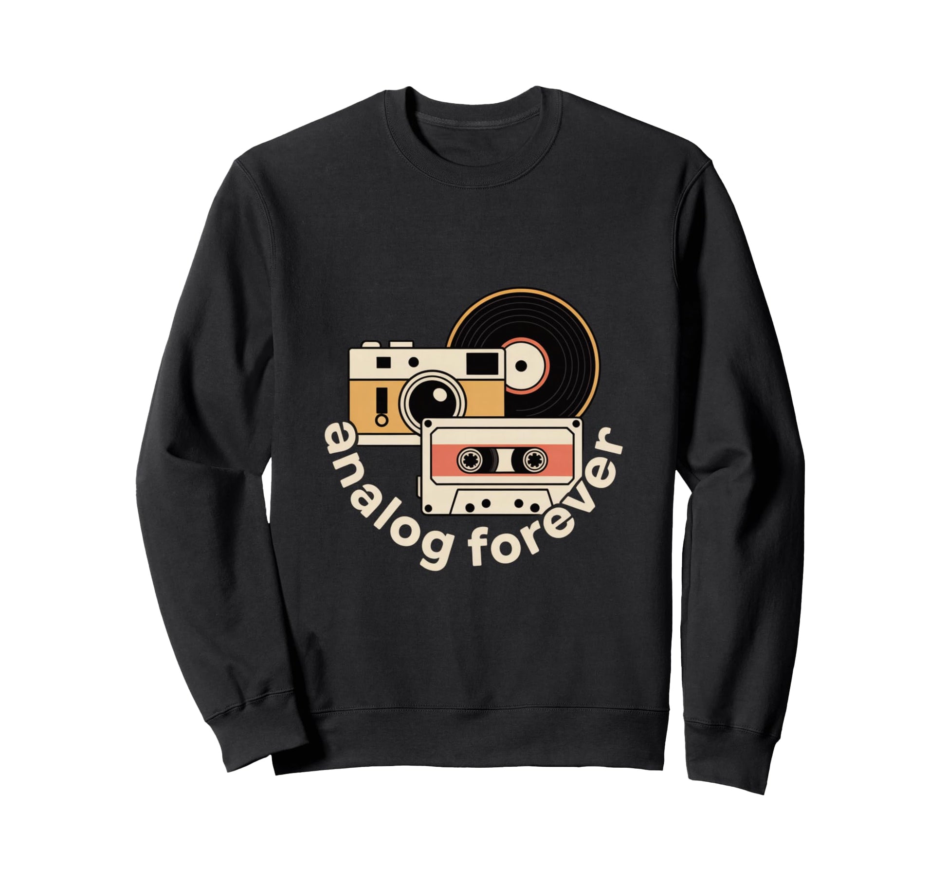 Analog Forever Camera Cassette Sweatshirt - Minimalist Print Men Women - T-Shirt, Sweatshirt, Hoodie