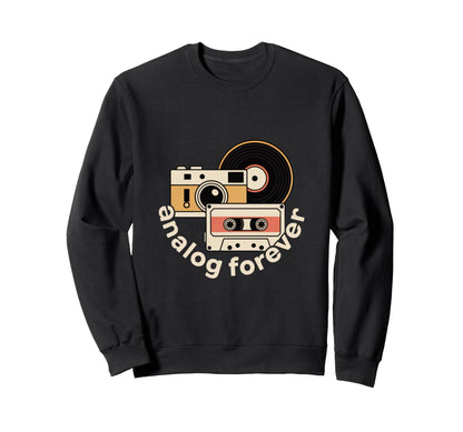 Analog Forever Camera Cassette Sweatshirt - Minimalist Print Men Women - T-Shirt, Sweatshirt, Hoodie