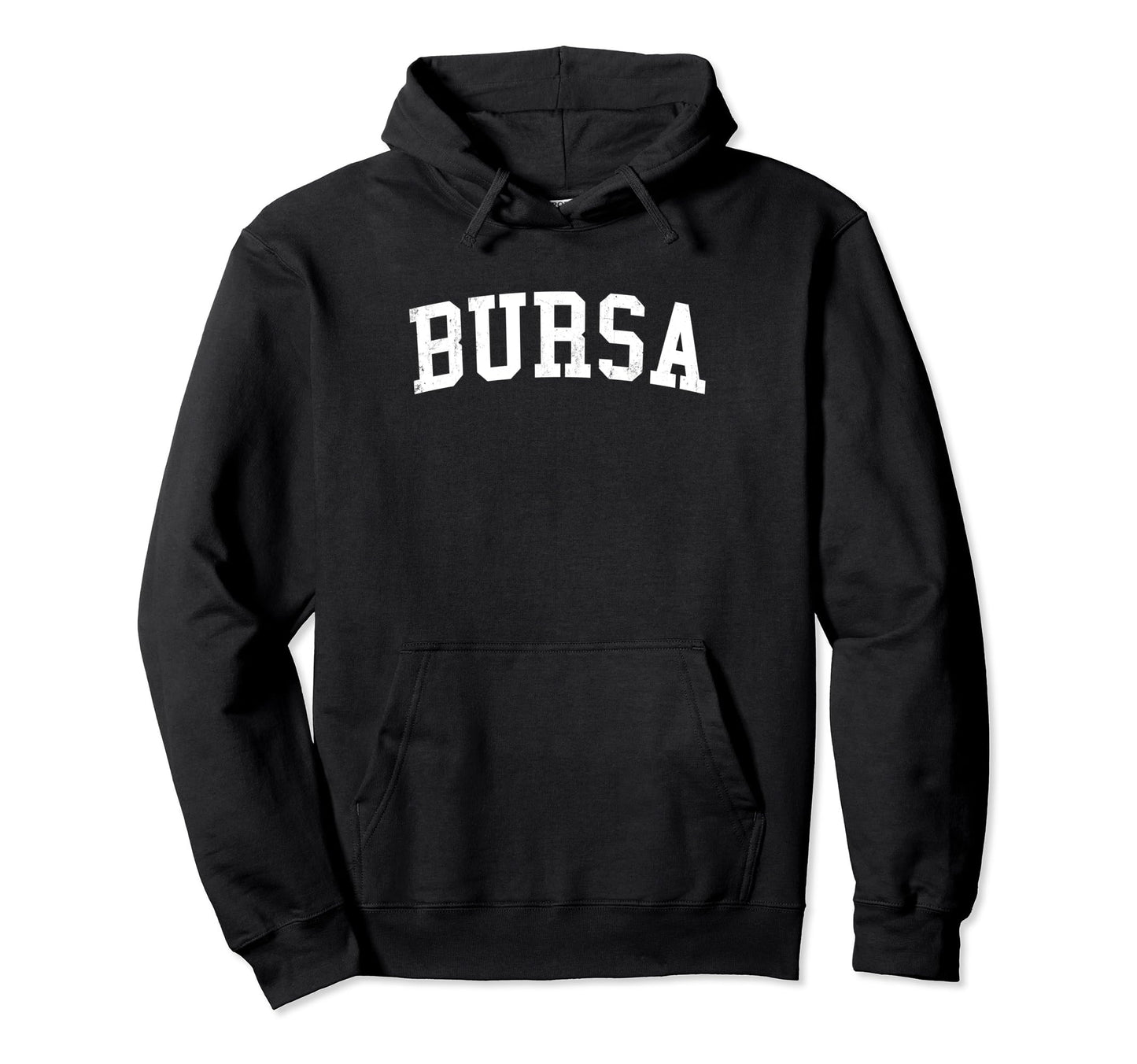 Bursa Turkey Distressed White Varsity Hoodie - Fun Novelty Design Men Women - T-Shirt, Sweatshirt, Hoodie