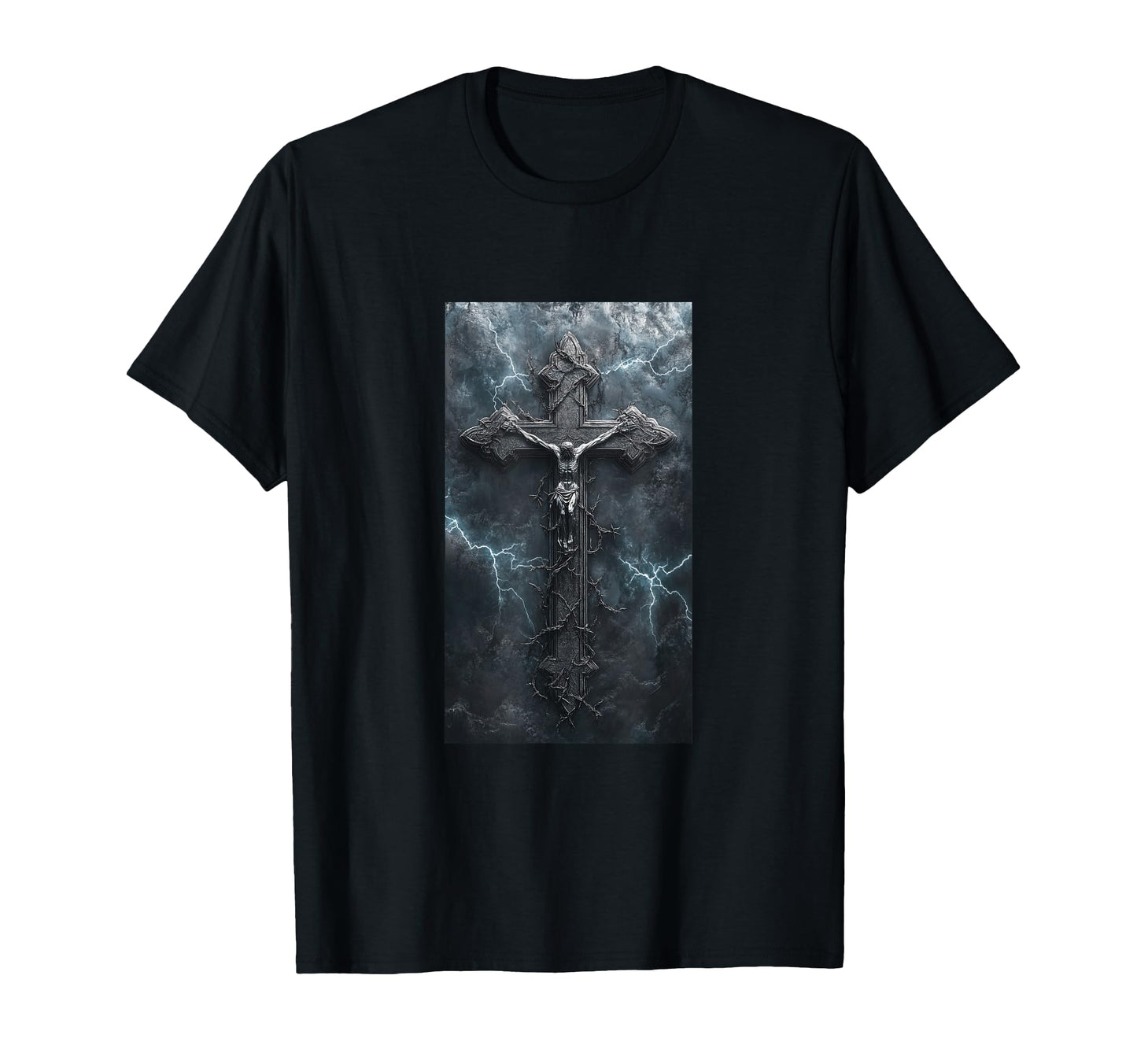Gothic Cross Grunge Aesthetic Y2K T-Shirt - Minimalist Print for Adults - T-Shirt, Sweatshirt, Hoodie