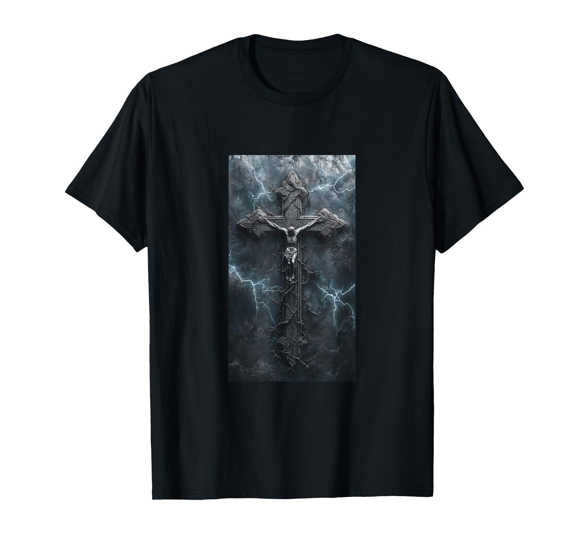 Gothic Cross Grunge Aesthetic Y2K T-Shirt - Minimalist Print for Adults - T-Shirt, Sweatshirt, Hoodie