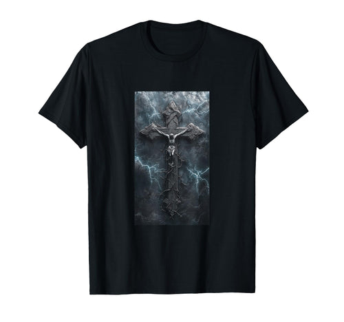 Gothic Cross Grunge Aesthetic Y2K T-Shirt - Minimalist Print for Adults - T-Shirt, Sweatshirt, Hoodie