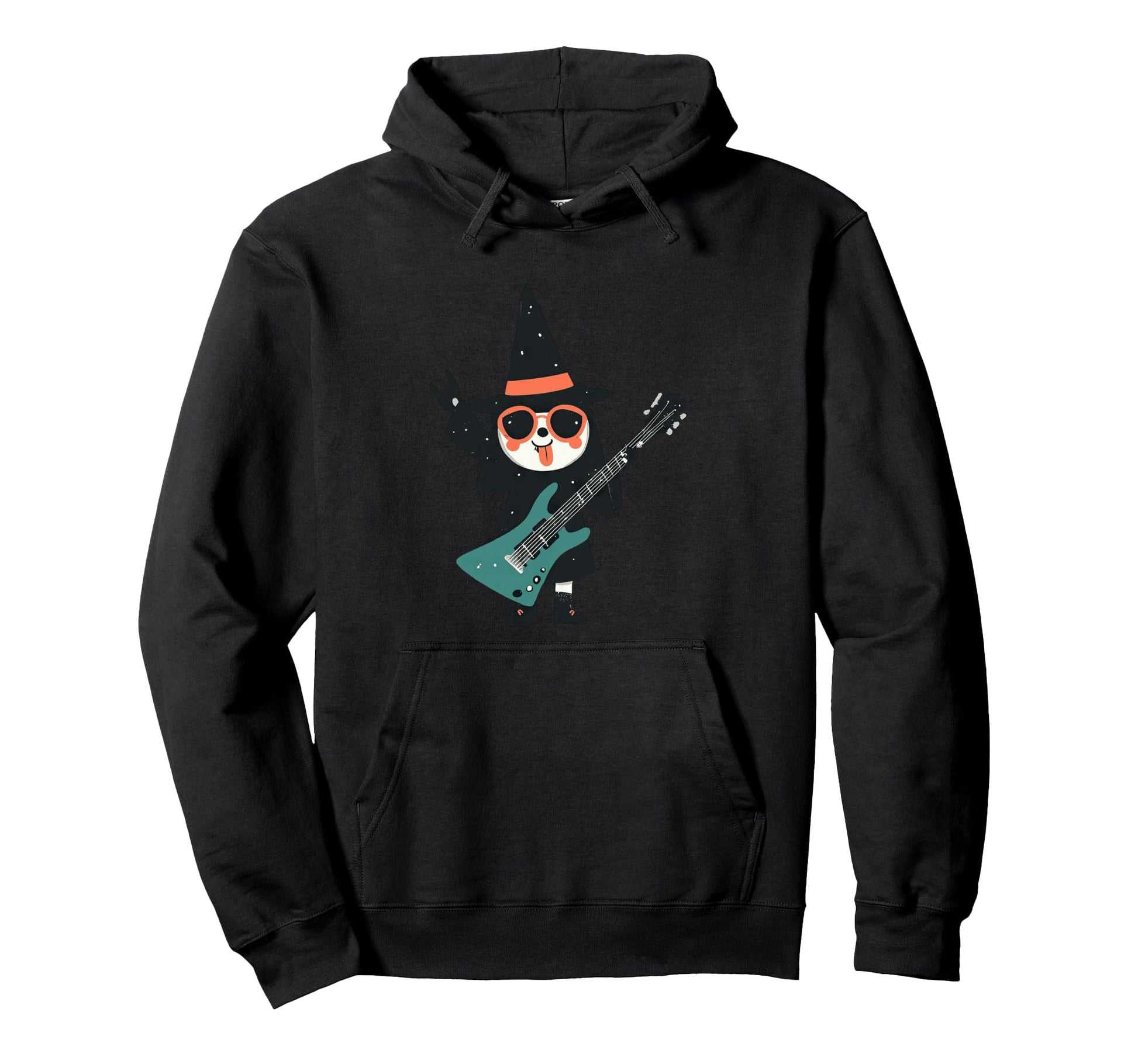Skeleton Witch Guitar Rock Music Halloween Hoodie - Custom Art Print Unisex - T-Shirt, Sweatshirt, Hoodie