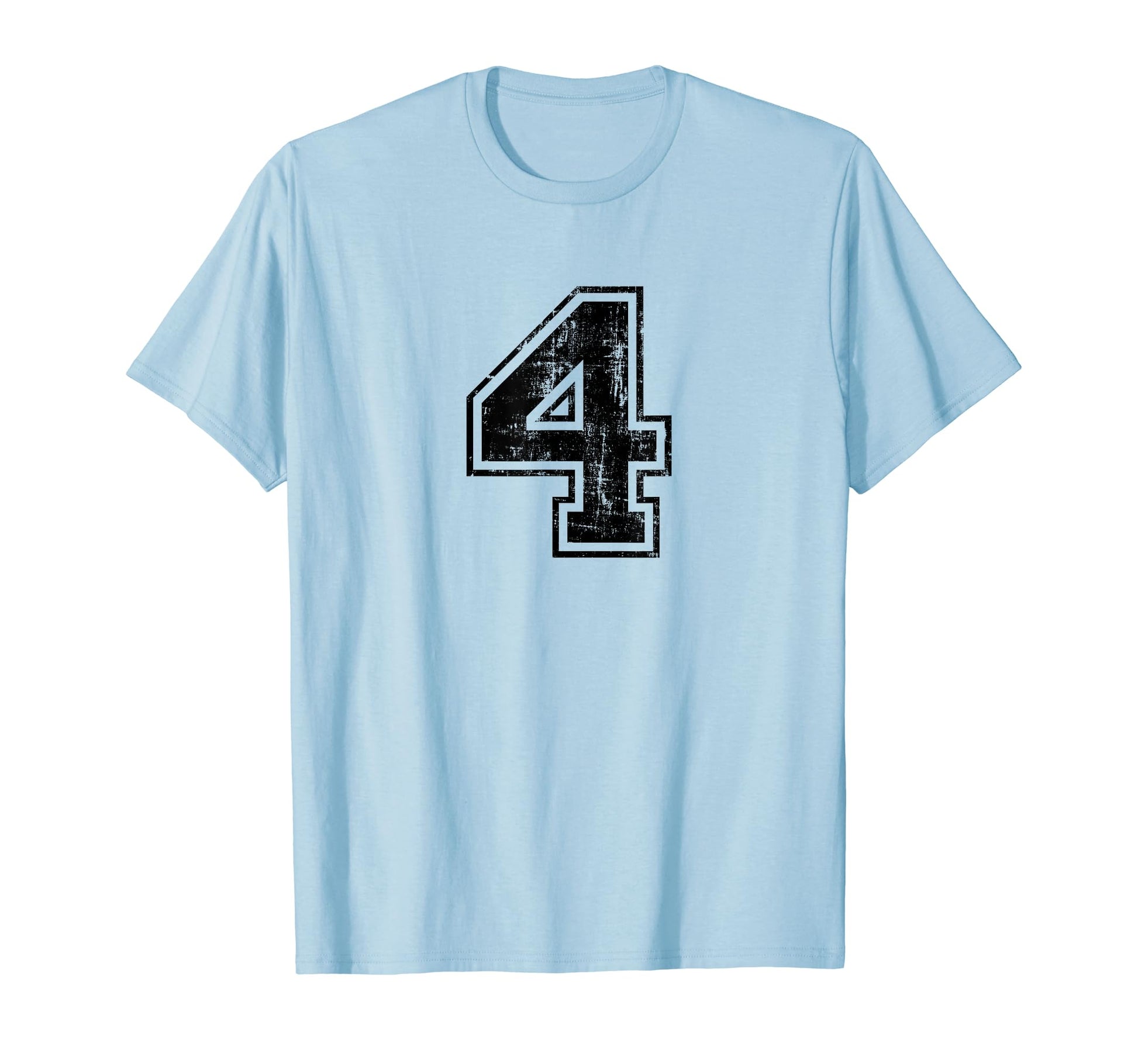 Number 4 Four Varsity Distressed Sport T-Shirt - Fun Novelty Design Unisex - T-Shirt, Sweatshirt, Hoodie