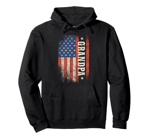 Grandpa American Flag Patriotic Usa Hoodie - Minimalist Print Men Women - T-Shirt, Sweatshirt, Hoodie