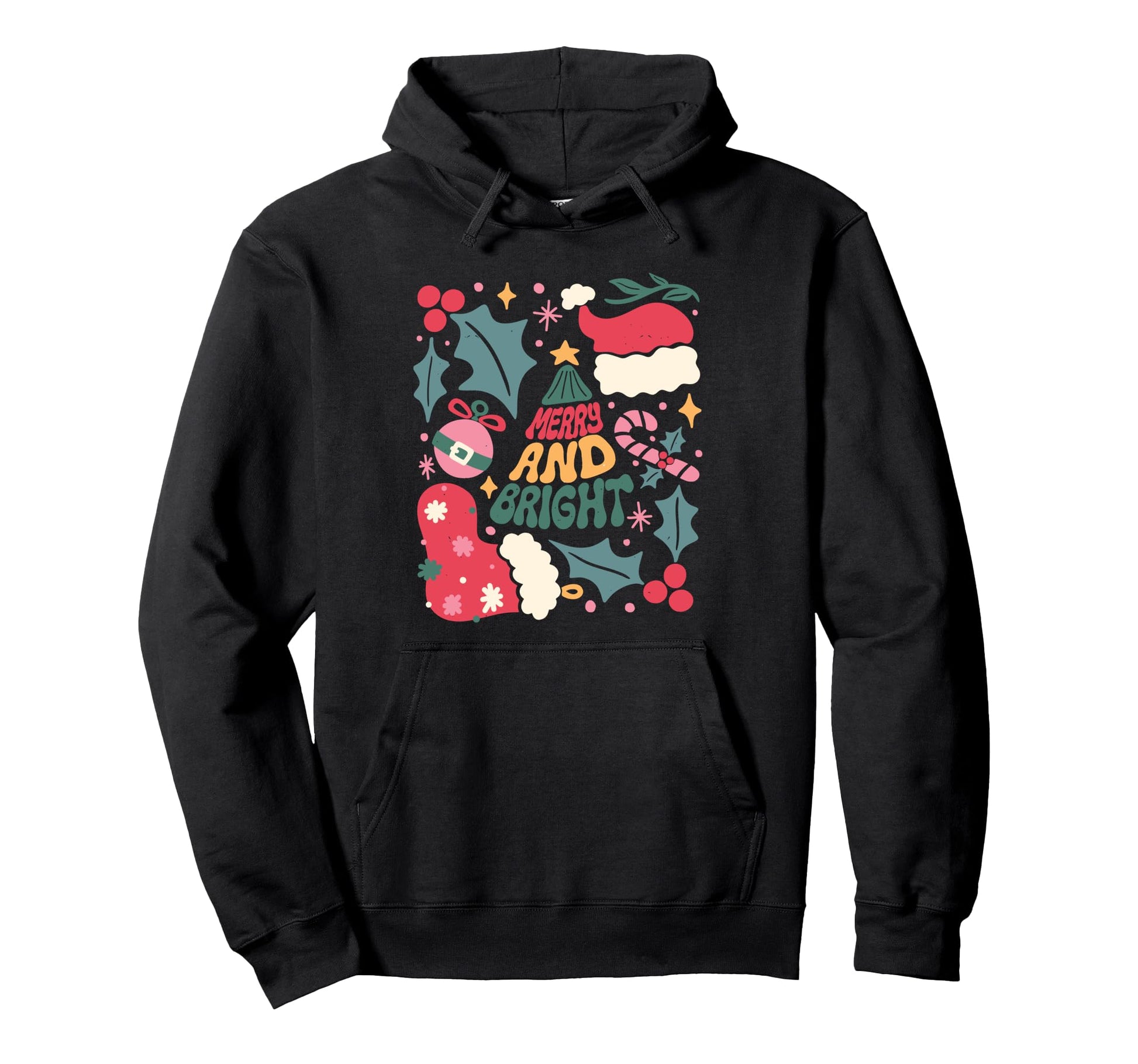 Merry And Bright Aesthetic Boho Hoodie - Casual Everyday Wear Men Women - T-Shirt, Sweatshirt, Hoodie