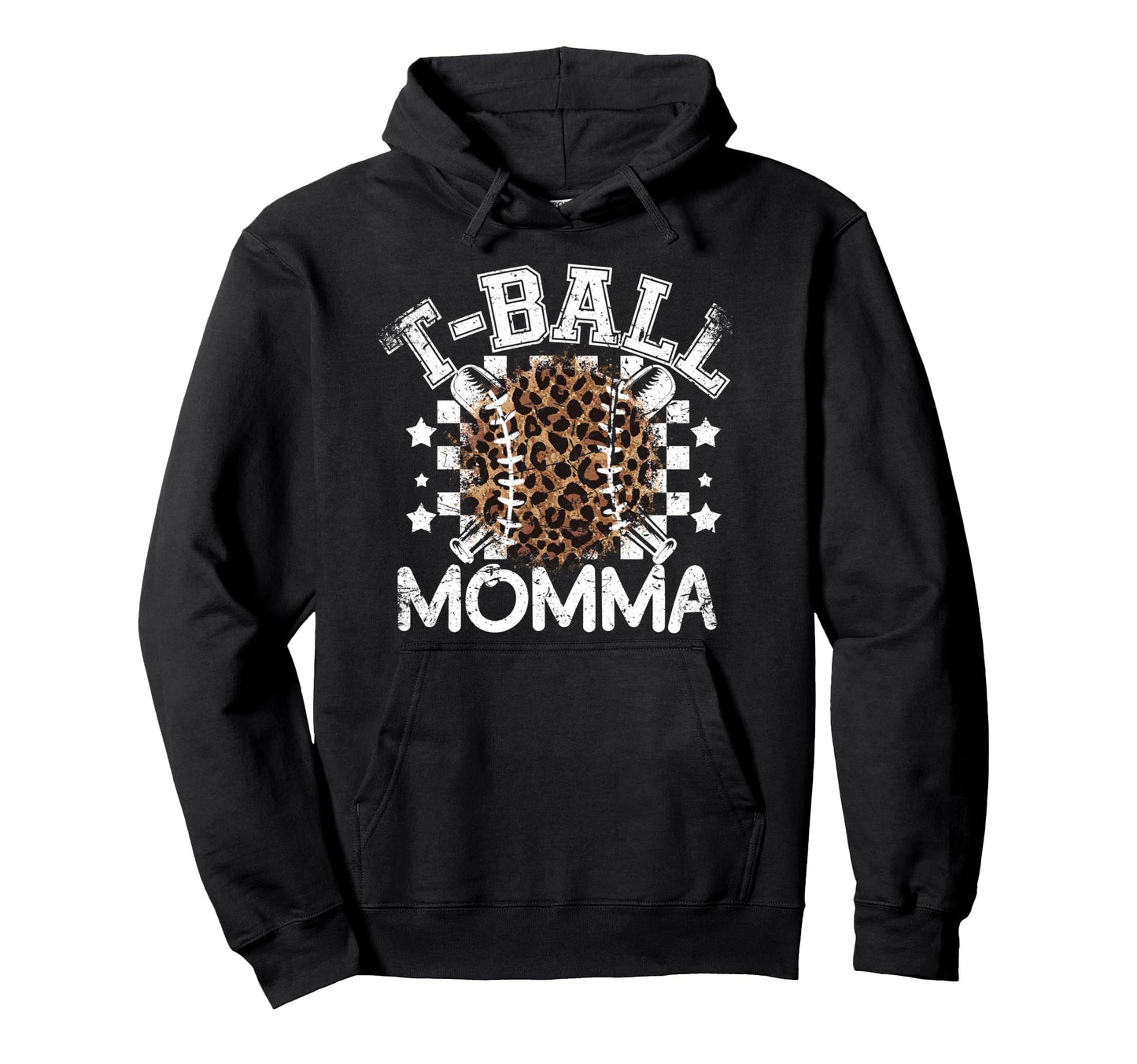 T Ball Teeball Momma Leopard Cheetah Hoodie - Graphic Print Men Women - T-Shirt, Sweatshirt, Hoodie