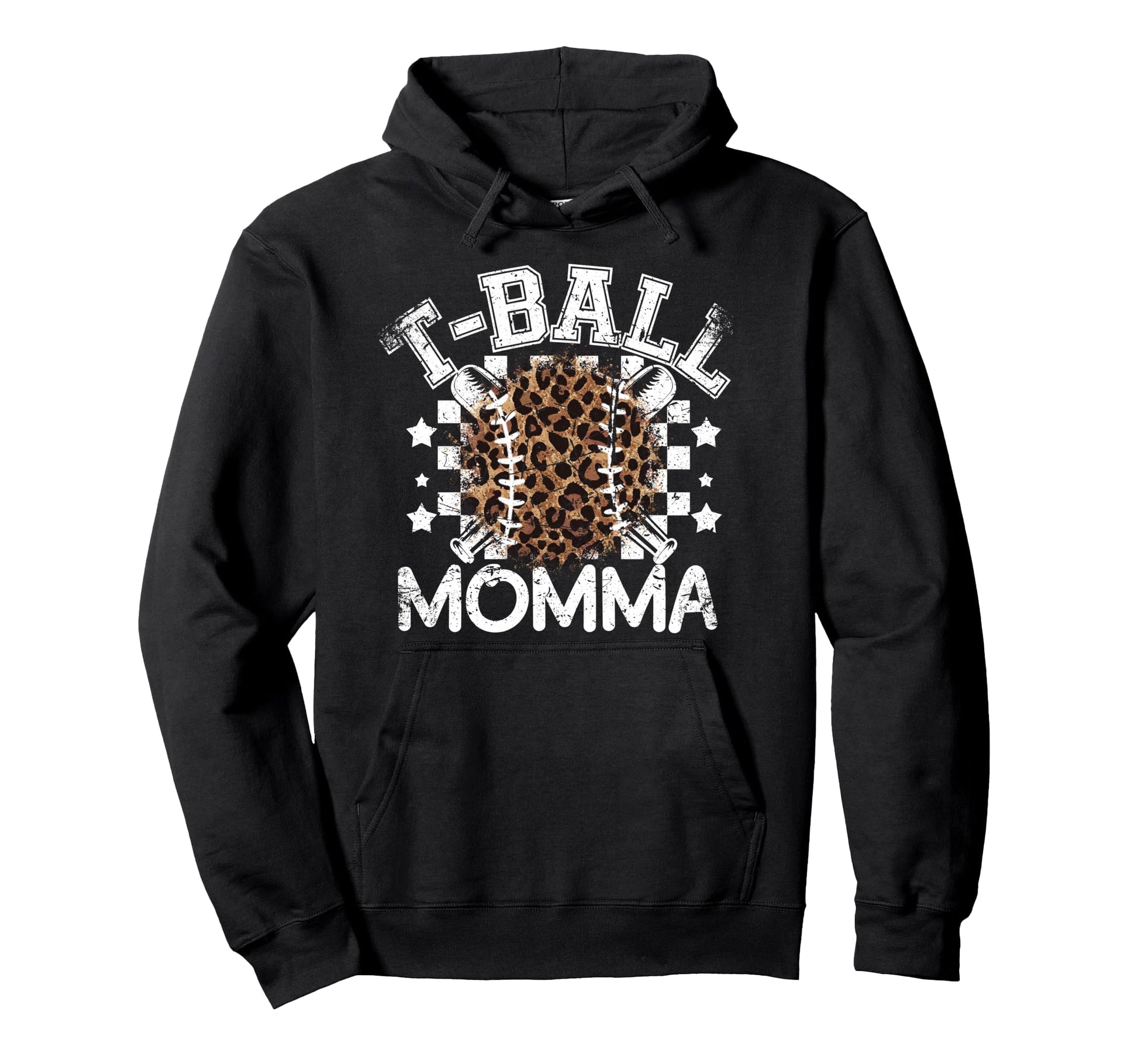 T Ball Teeball Momma Leopard Cheetah Hoodie - Graphic Print Men Women - T-Shirt, Sweatshirt, Hoodie