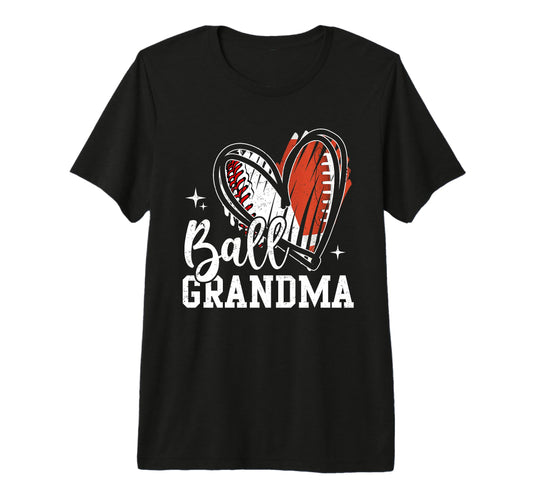 Ball Grandma Baseball Football T-Shirt - Aesthetic Graphic for Adults - T-Shirt, Sweatshirt, Hoodie