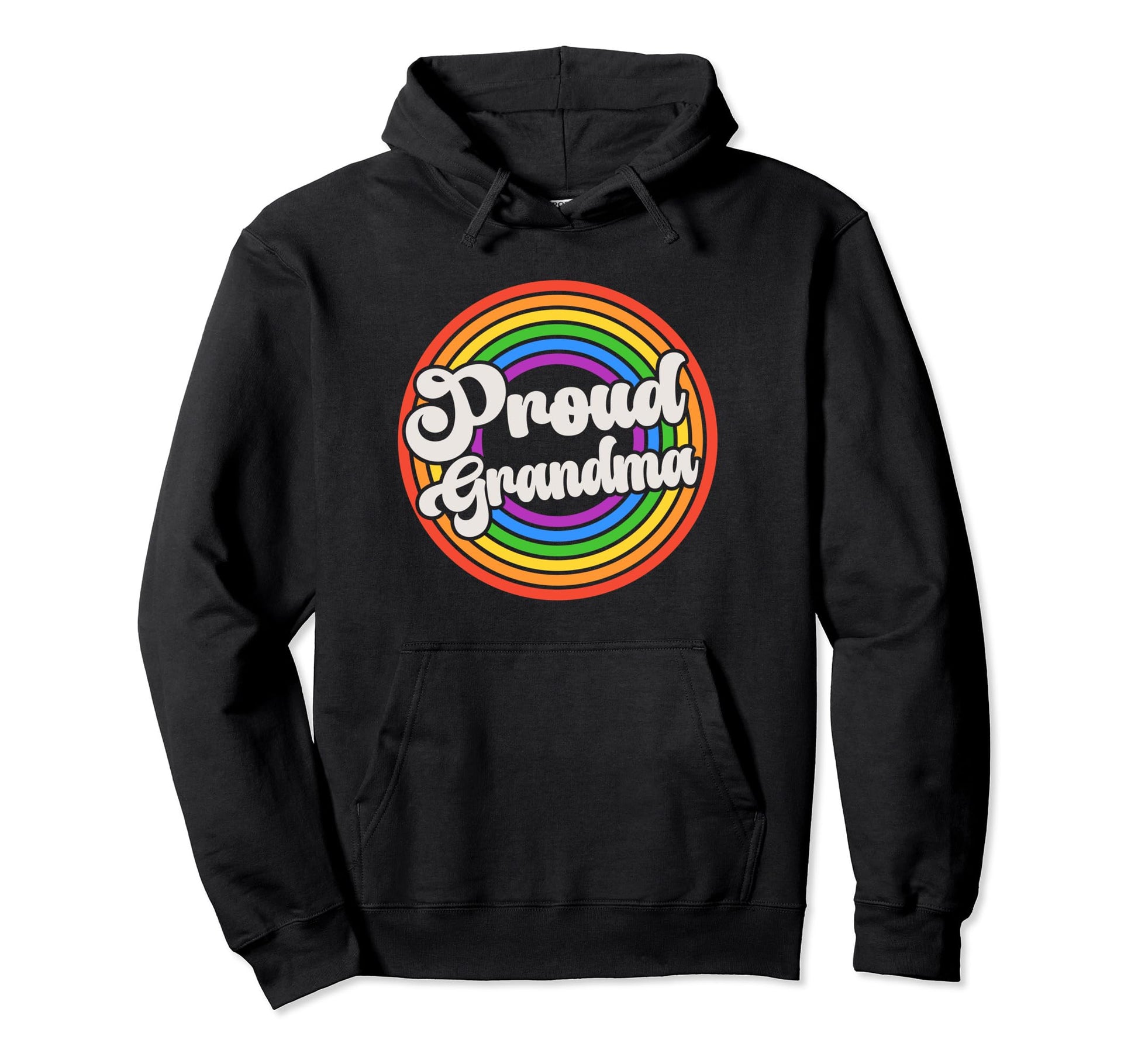 Proud Grandma Groovy Lgbtq Gay Pride Hoodie - Custom Art Print Men Women - T-Shirt, Sweatshirt, Hoodie
