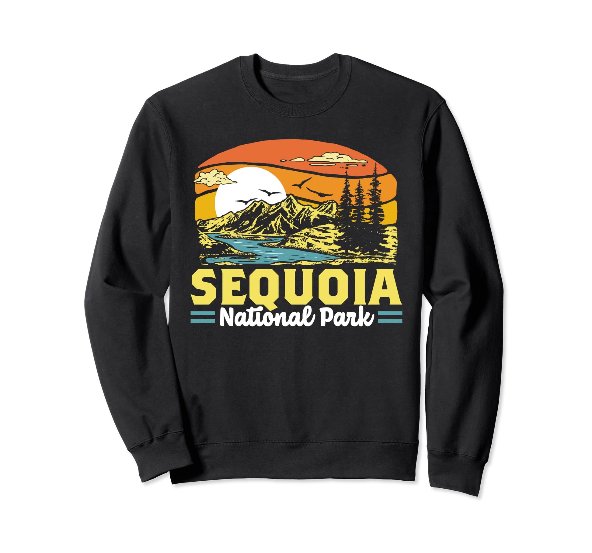 Sequoia National Park 80S Mountain Trees Sweatshirt - Graphic Print Unisex - T-Shirt, Sweatshirt, Hoodie