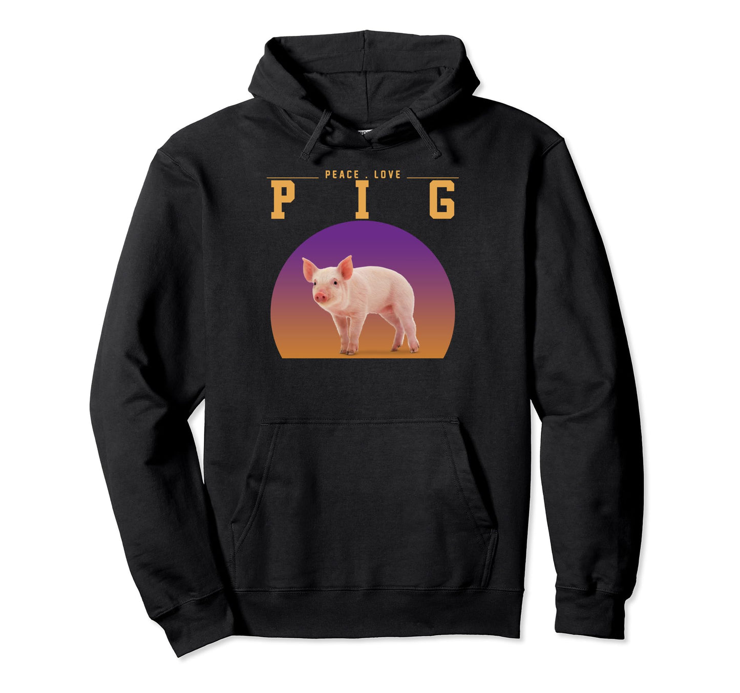 Pet Hog Wildlife Animal Peace Love Pig Hoodie - Custom Art Print Men Women - T-Shirt, Sweatshirt, Hoodie