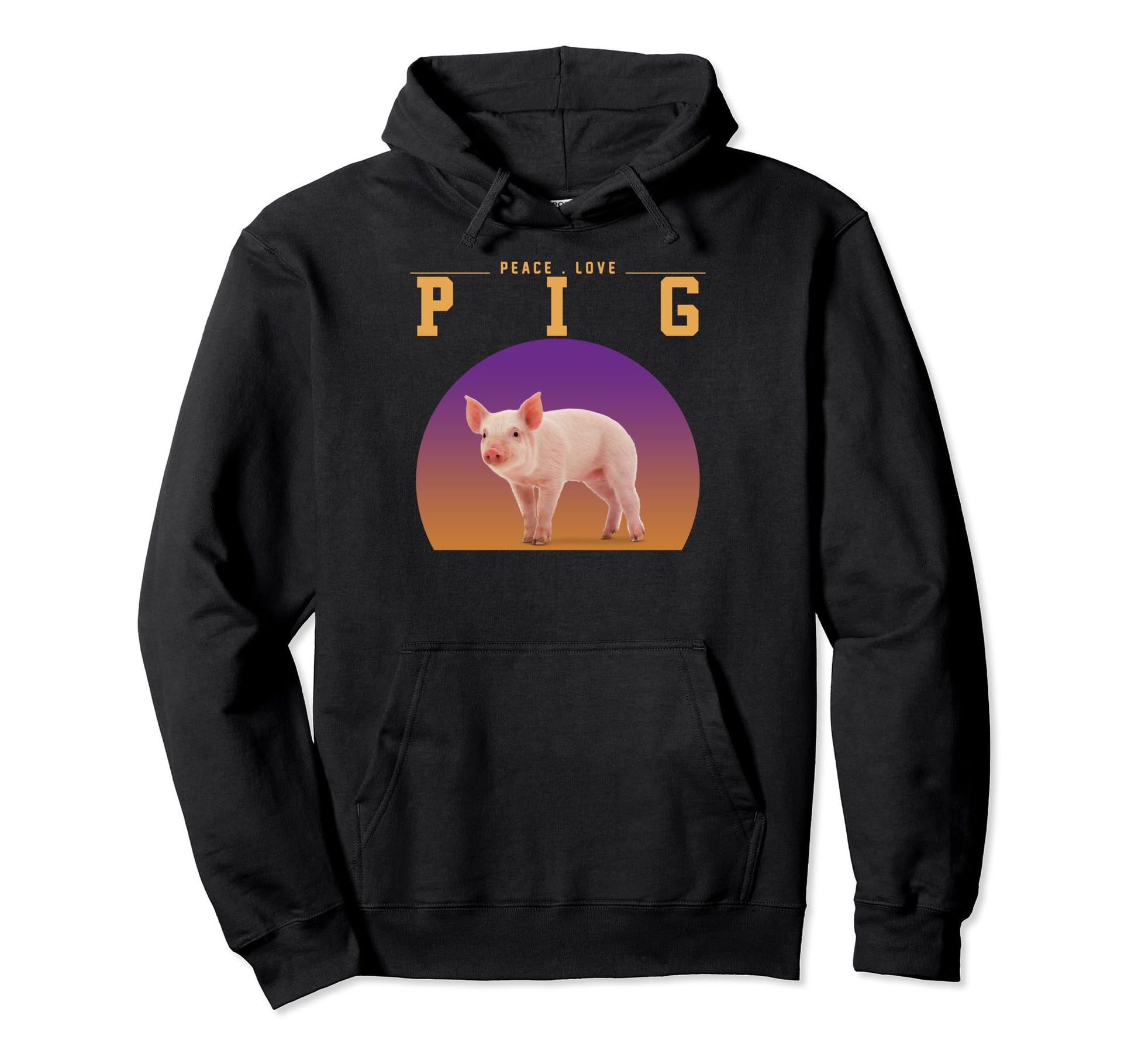Pet Hog Wildlife Animal Peace Love Pig Hoodie - Custom Art Print Men Women - T-Shirt, Sweatshirt, Hoodie