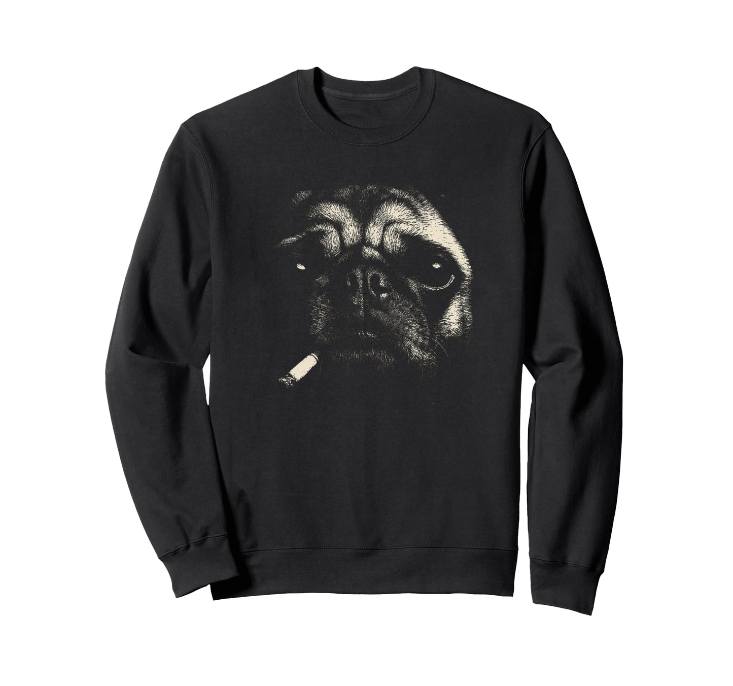 Funny Pug Smoking Dog Cigarette Meme 90S Sweatshirt - Graphic Print Unisex - T-Shirt, Sweatshirt, Hoodie