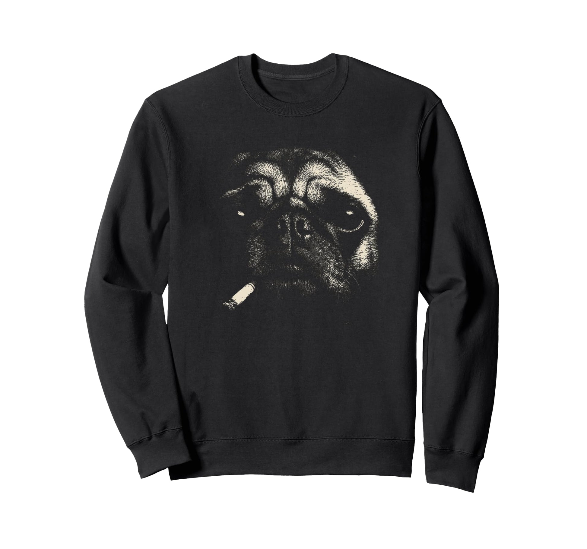 Funny Pug Smoking Dog Cigarette Meme 90S Sweatshirt - Graphic Print Unisex - T-Shirt, Sweatshirt, Hoodie