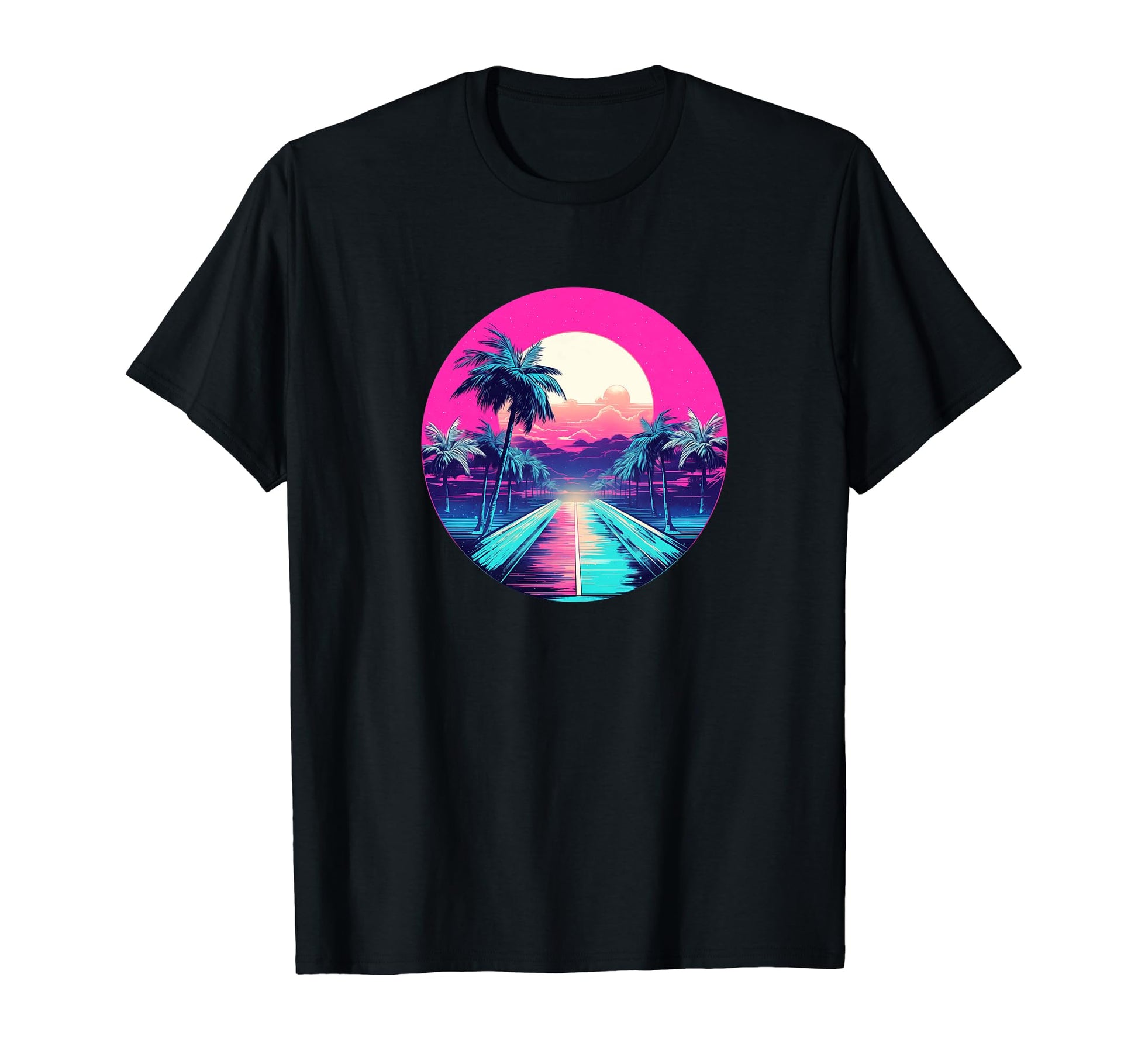 Vaporwave Landscape Aesthetic Art T-Shirt - Minimalist Print for Adults - T-Shirt, Sweatshirt, Hoodie