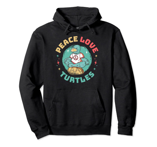 Peace Love Turtles Hoodie - Fun Novelty Design Men Women - T-Shirt, Sweatshirt, Hoodie