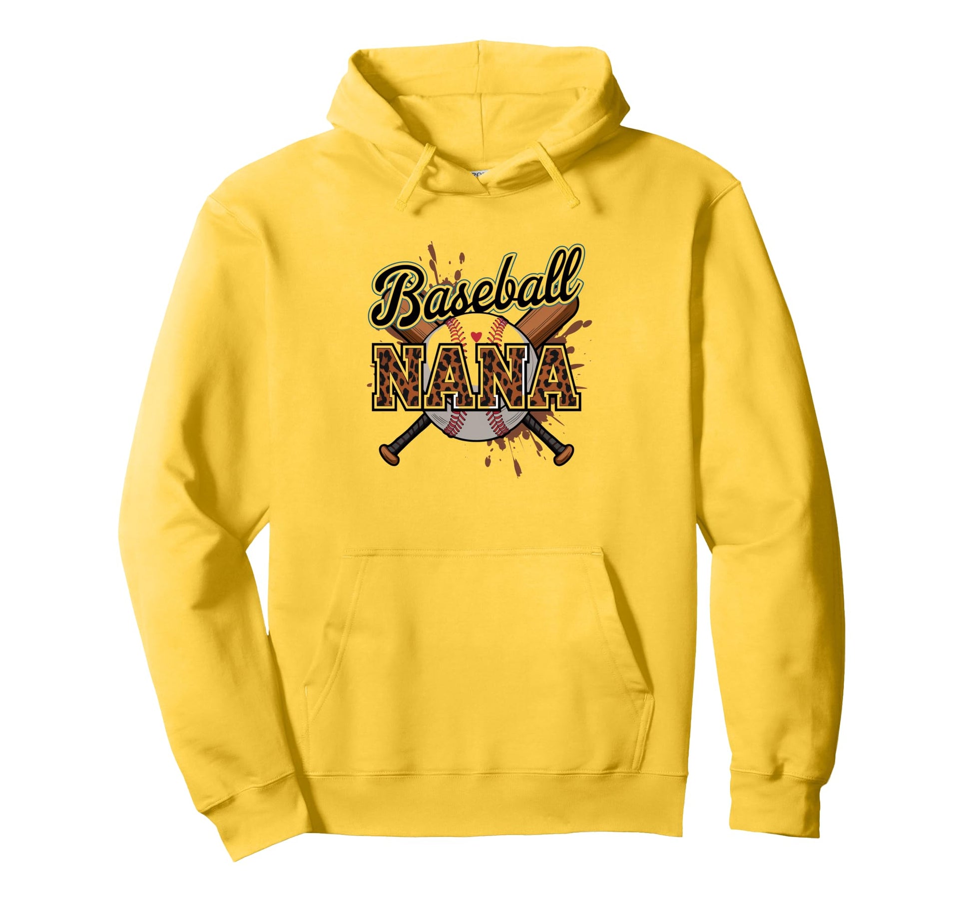 Baseball Nana Leopard Softball Grandma Hoodie - Minimalist Print Unisex - T-Shirt, Sweatshirt, Hoodie