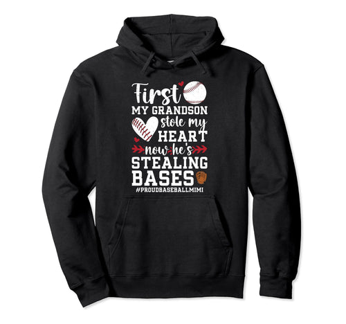 Hes Stealing Bases Baseball Mimi Baseball Hoodie - Unique Graphic Unisex - T-Shirt, Sweatshirt, Hoodie