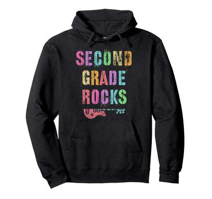 Second Grade Rocks Teacher Ready To Hoodie - Aesthetic Graphic for Adults - T-Shirt, Sweatshirt, Hoodie