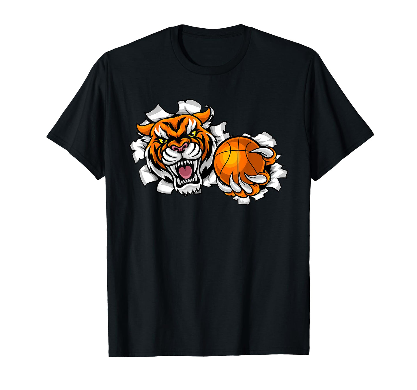 Tiger Basketball Mascot Animal Sports T-Shirt - Aesthetic Graphic Unisex - T-Shirt, Sweatshirt, Hoodie