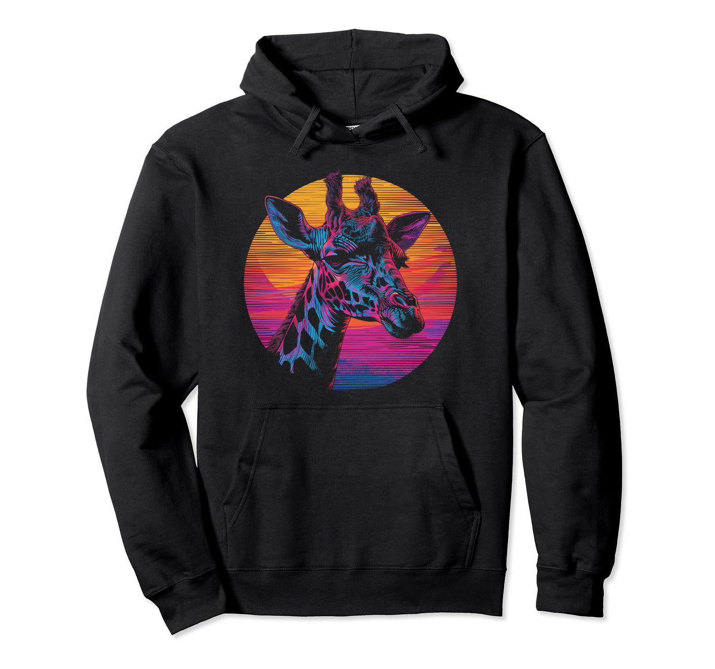Giraffe Vaporwave Aesthetic Synthwave 80S Hoodie - Streetwear Style Unisex - T-Shirt, Sweatshirt, Hoodie