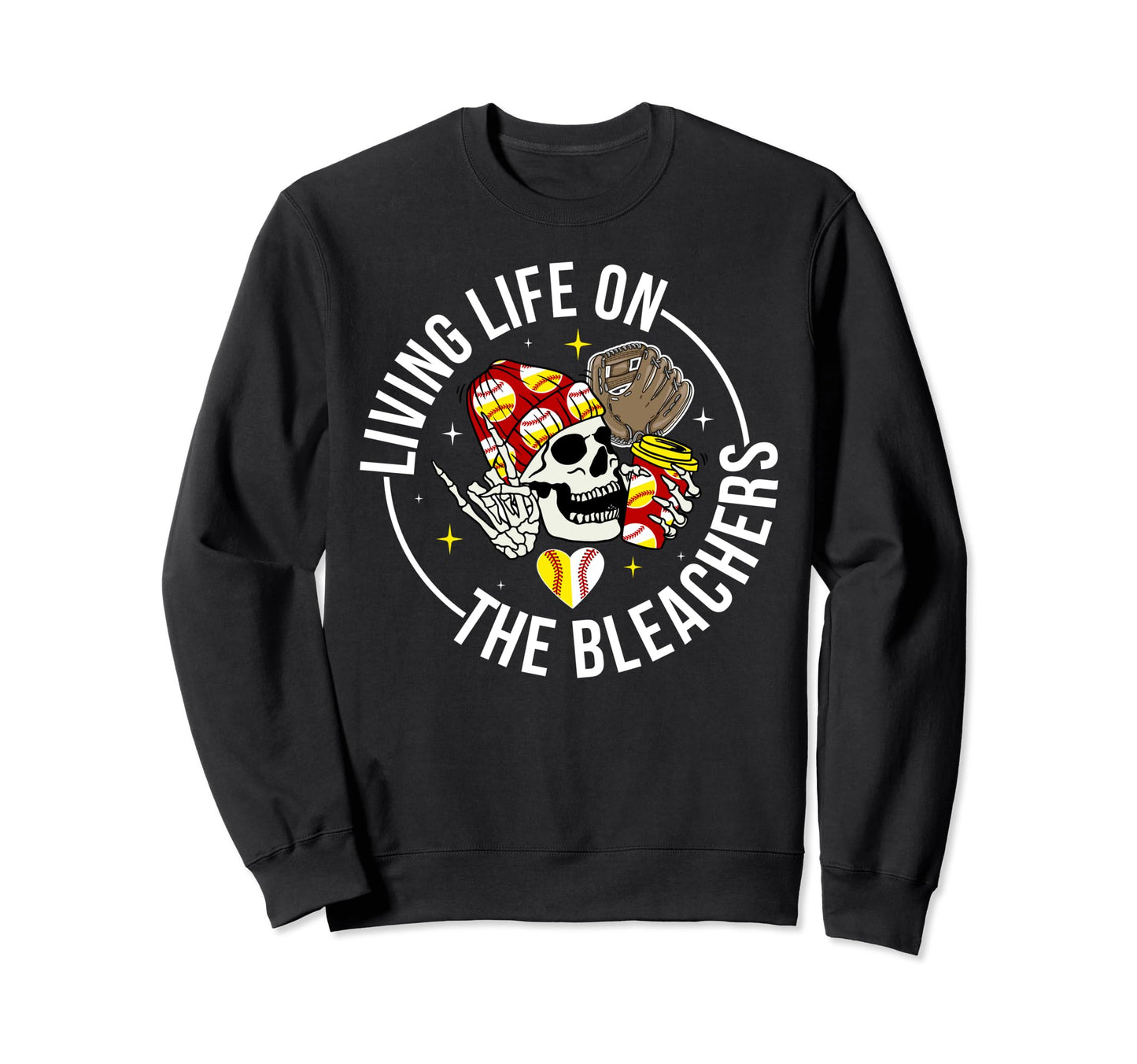 Living Life Bleachers Baseball Sweatshirt - Aesthetic Graphic for Adults - T-Shirt, Sweatshirt, Hoodie