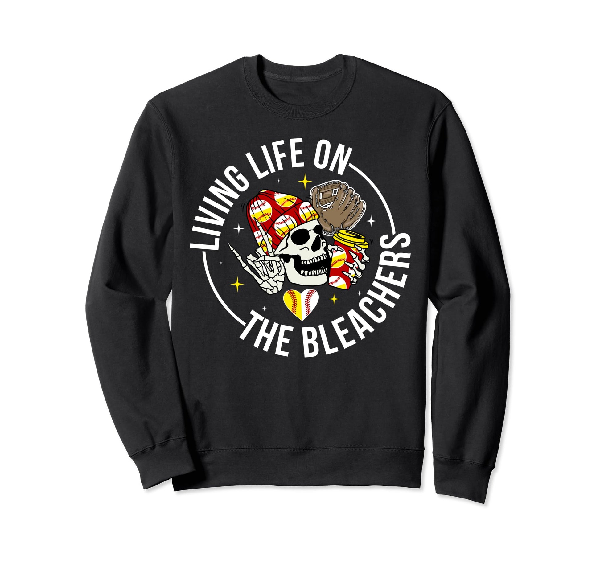 Living Life Bleachers Baseball Sweatshirt - Aesthetic Graphic for Adults - T-Shirt, Sweatshirt, Hoodie