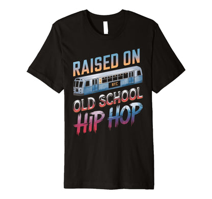 Raised Old School Hip Hop Cassette T-Shirt - Novelty Apparel for Adults - T-Shirt, Sweatshirt, Hoodie