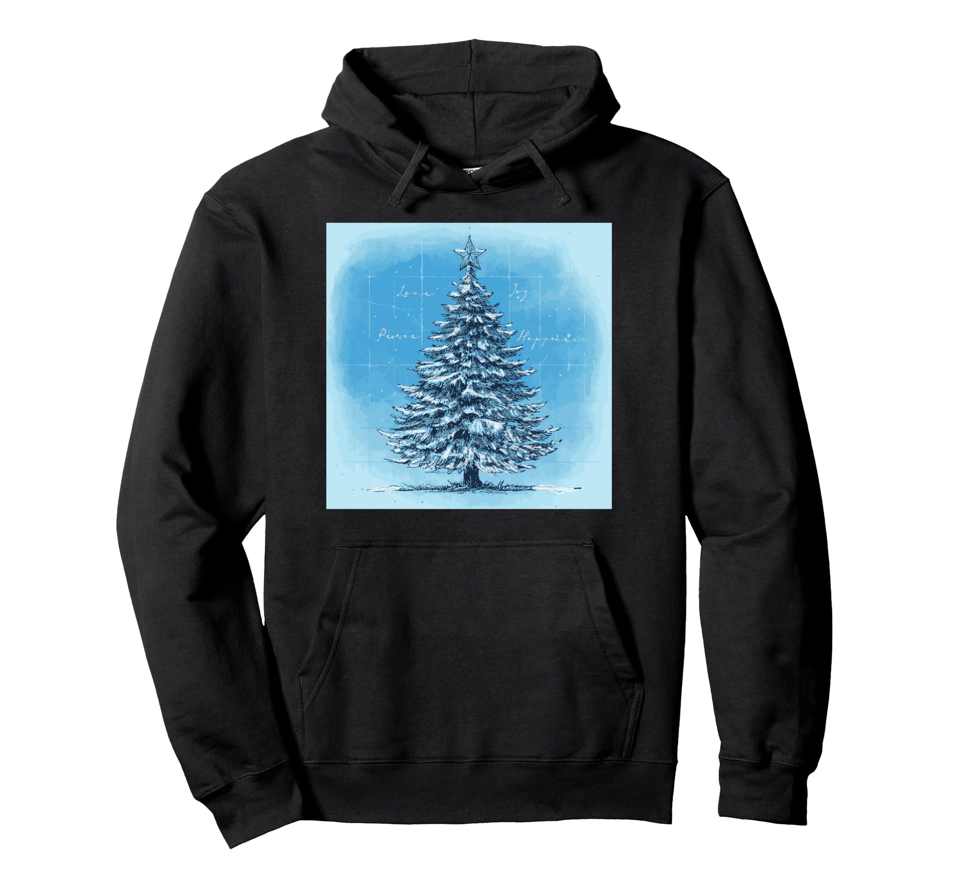 Winter Scene Snow Covered Tree Love Joy Hoodie - Novelty Apparel Men Women - T-Shirt, Sweatshirt, Hoodie