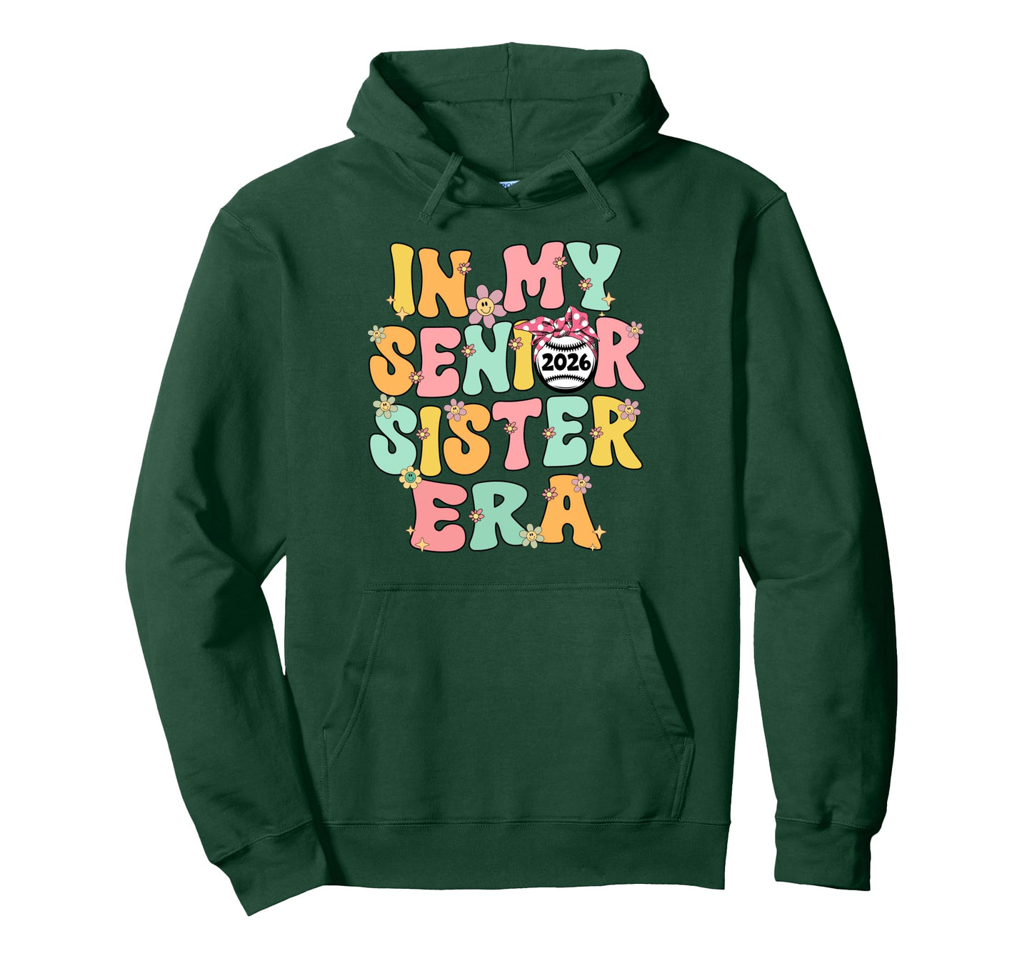 My Senior Sister Era Groovy Baseball Hoodie - Novelty Apparel Men Women - T-Shirt, Sweatshirt, Hoodie
