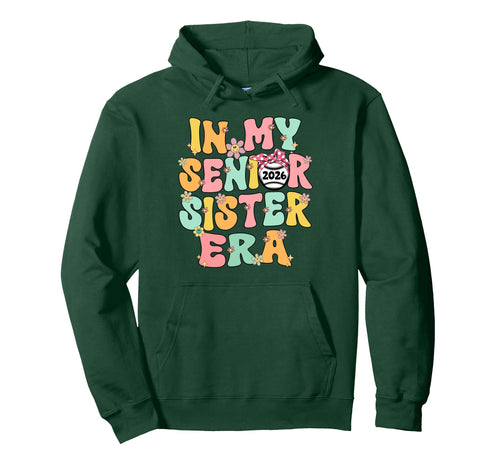 My Senior Sister Era Groovy Baseball Hoodie - Novelty Apparel Men Women - T-Shirt, Sweatshirt, Hoodie