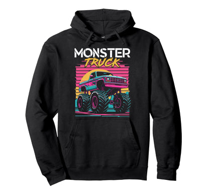 Vaporwave Aesthetic Monster Truck Hoodie - Novelty Apparel Men Women - T-Shirt, Sweatshirt, Hoodie