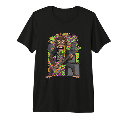 Trippy Bass Player Monkey Mushroom T-Shirt - Fun Novelty Design Men Women - T-Shirt, Sweatshirt, Hoodie