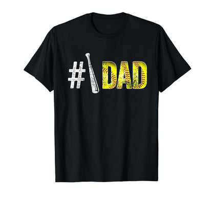 Number One Softball Dad Fathers Day T-Shirt - Unique Graphic Men Women - T-Shirt, Sweatshirt, Hoodie
