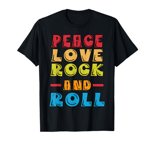 Peace Love Rock And Roll Music T-Shirt - Aesthetic Graphic for Adults - T-Shirt, Sweatshirt, Hoodie