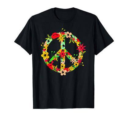 Peace Symbol Hippie Flower Love Peace T-Shirt - Minimalist Print Unisex - T-Shirt, Sweatshirt, Hoodie