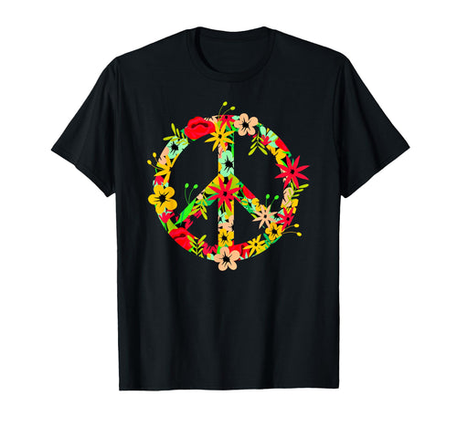 Peace Symbol Hippie Flower Love Peace T-Shirt - Minimalist Print Unisex - T-Shirt, Sweatshirt, Hoodie