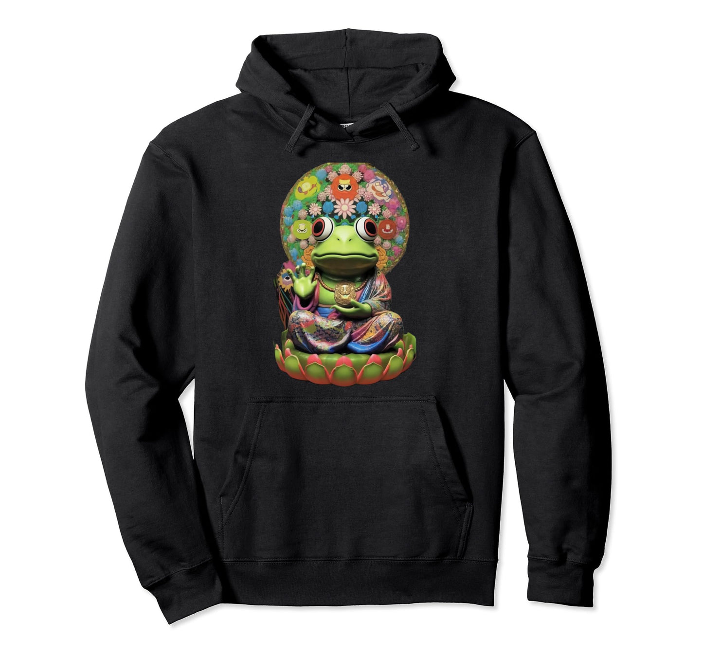 Fun Frog Meditating Yoga Zen Pose Hoodie - Streetwear Style for Adults - T-Shirt, Sweatshirt, Hoodie