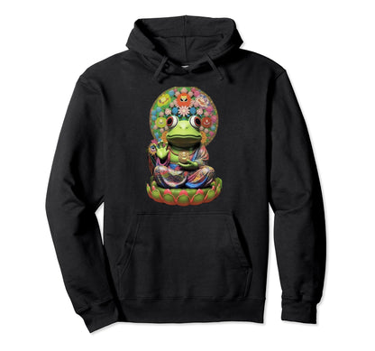 Fun Frog Meditating Yoga Zen Pose Hoodie - Streetwear Style for Adults - T-Shirt, Sweatshirt, Hoodie