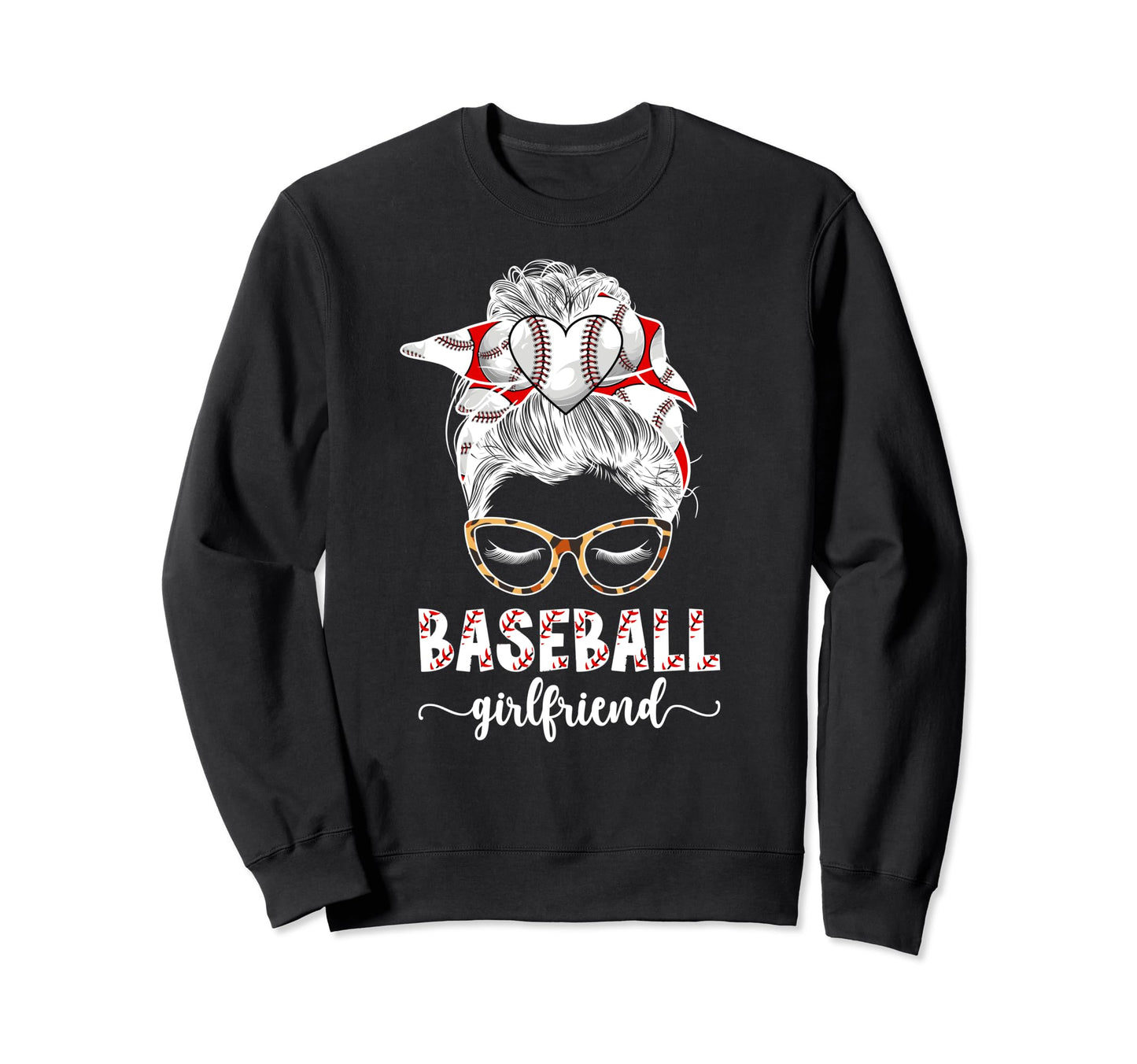 Baseball Girlfriend Messy Bun Sweatshirt - Fun Novelty Design Unisex - T-Shirt, Sweatshirt, Hoodie
