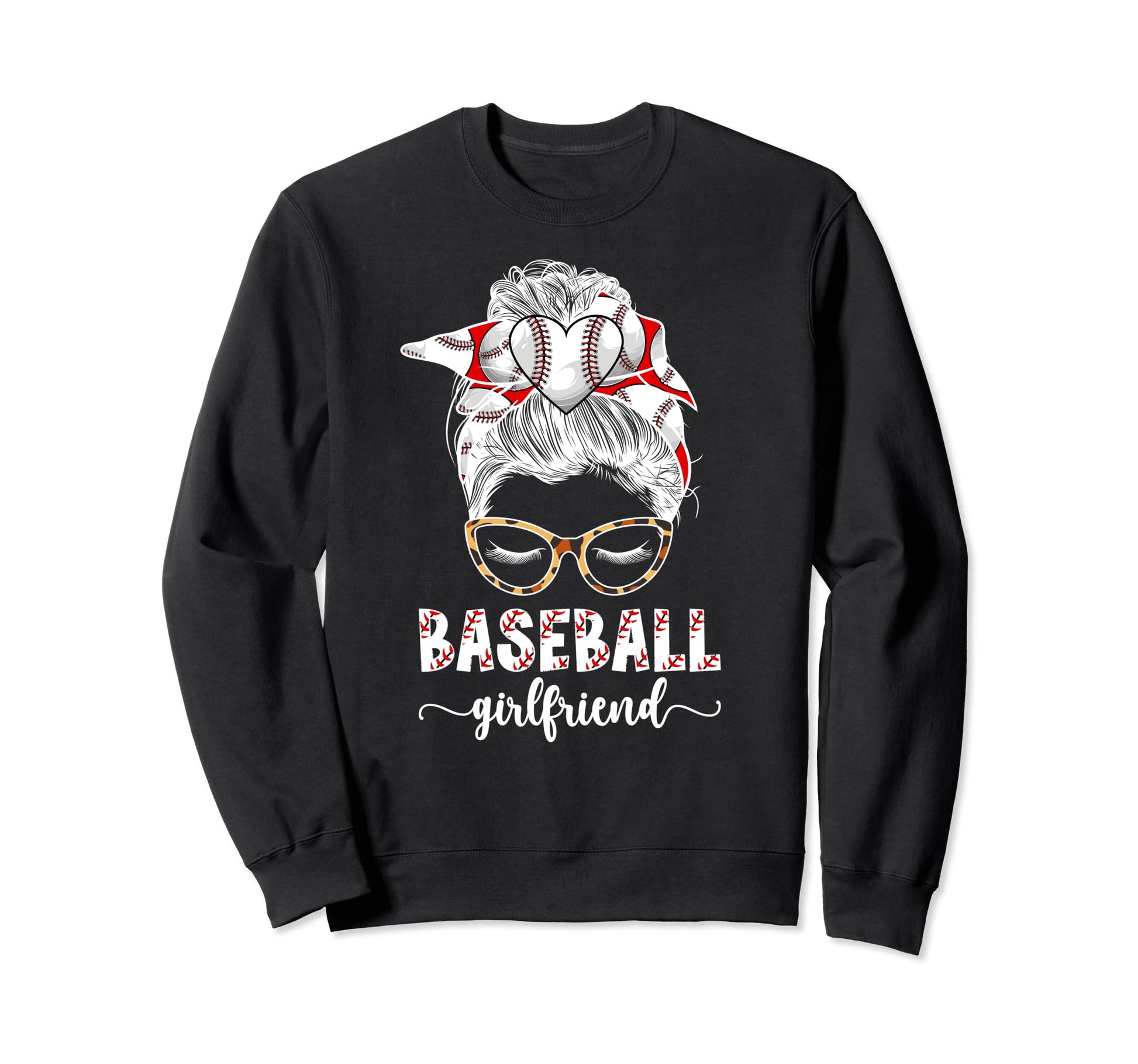 Baseball Girlfriend Messy Bun Sweatshirt - Fun Novelty Design Unisex - T-Shirt, Sweatshirt, Hoodie