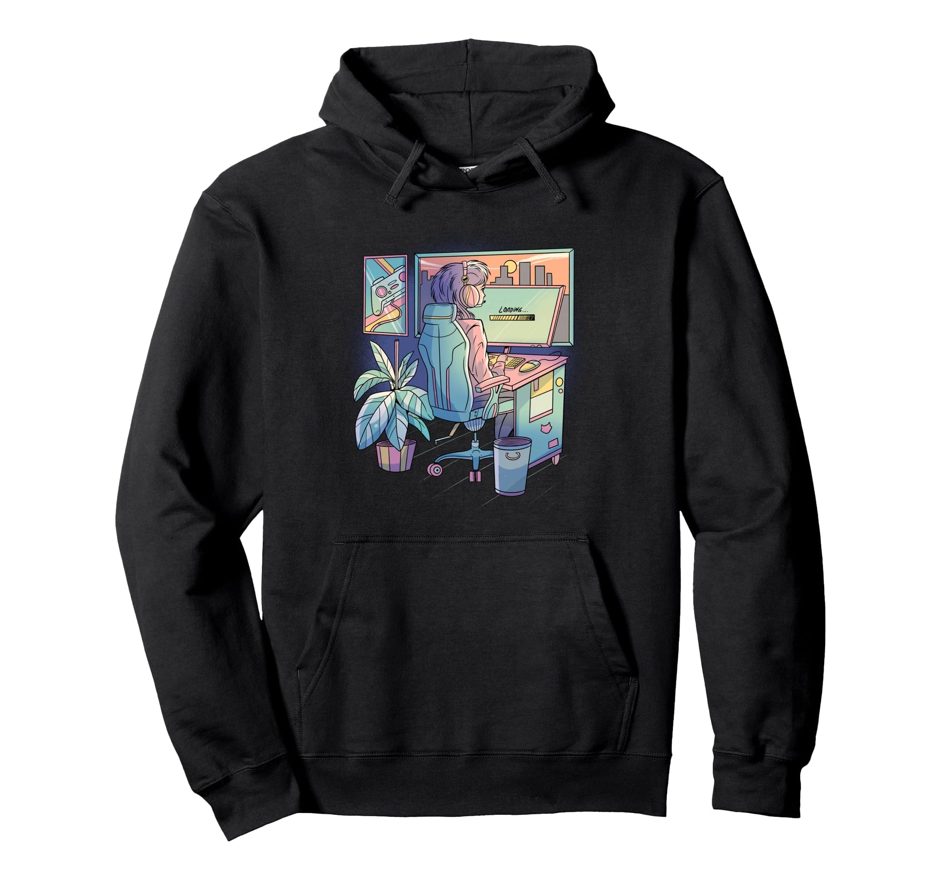 Anime Gamer Vaporwave Aesthetic Hoodie - Aesthetic Graphic for Adults - T-Shirt, Sweatshirt, Hoodie