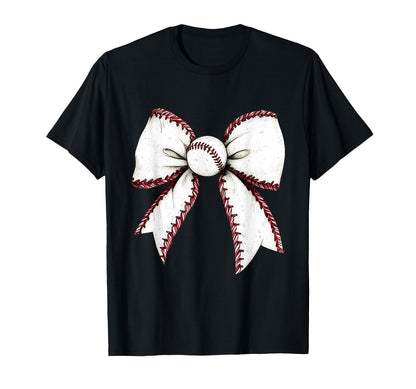 Baseball Coquette Bow Baseball Mom T-Shirt - Custom Art Print Men Women - T-Shirt, Sweatshirt, Hoodie