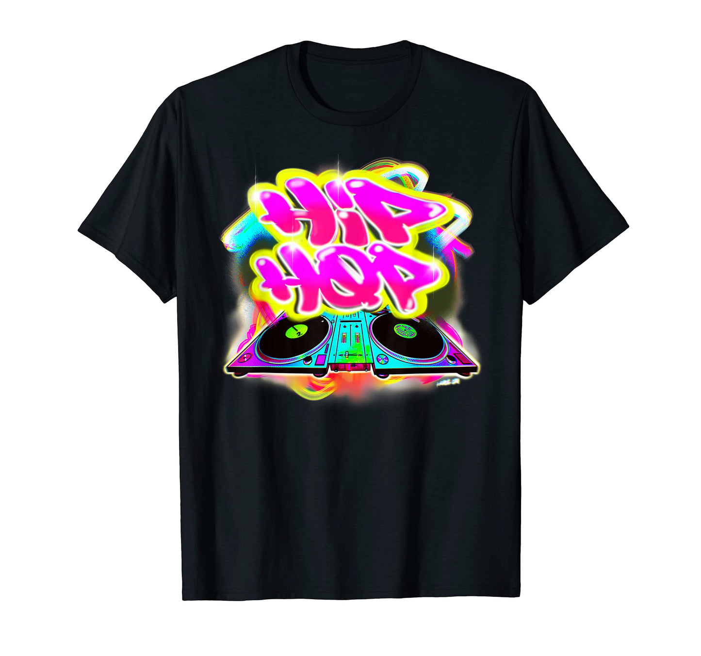 Old School Hip Hop Graffiti Dj T-Shirt - Custom Art Print for Adults - T-Shirt, Sweatshirt, Hoodie