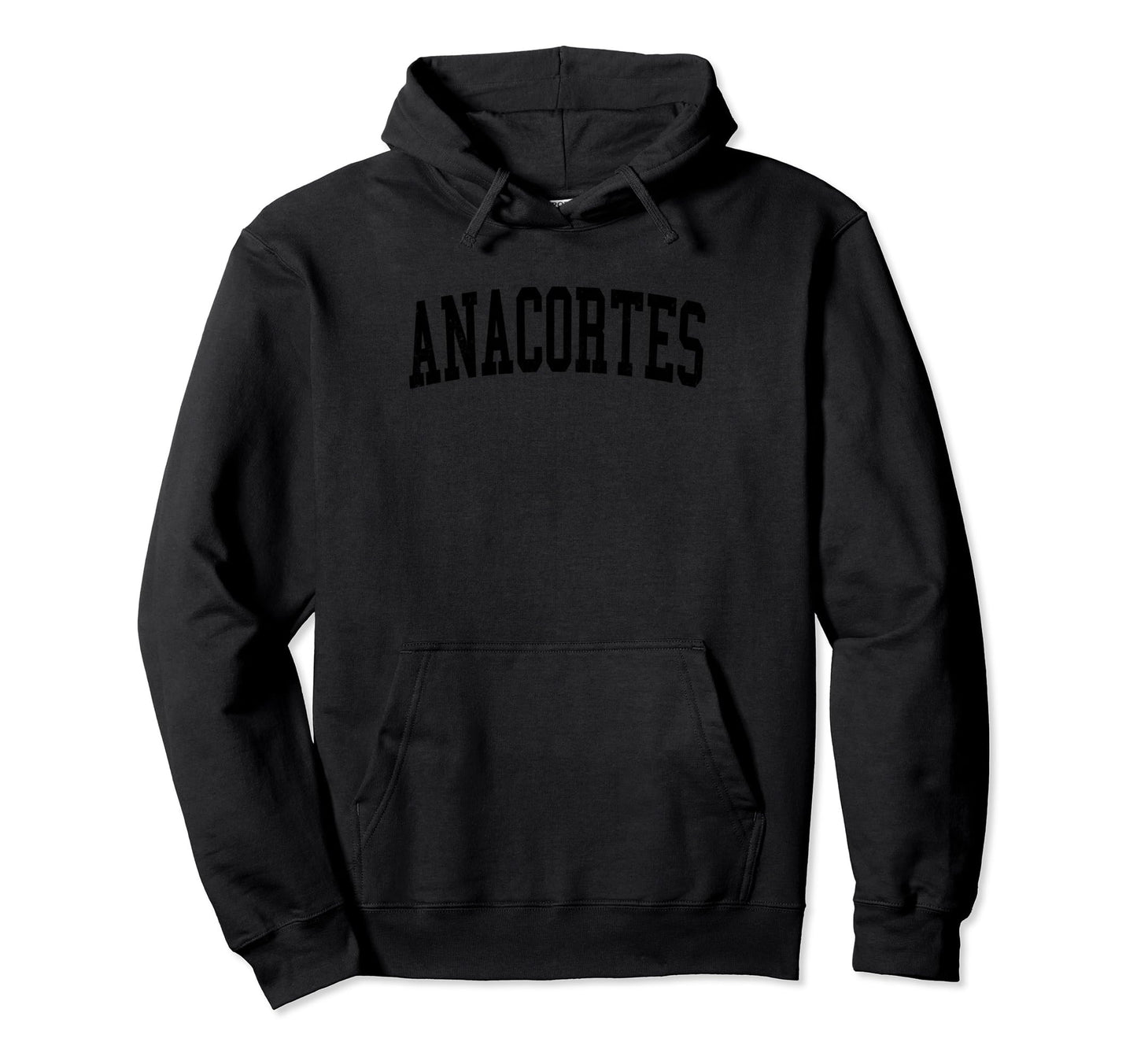 Anacortes Wa Distressed Black Varsity Hoodie - Graphic Print for Adults - T-Shirt, Sweatshirt, Hoodie