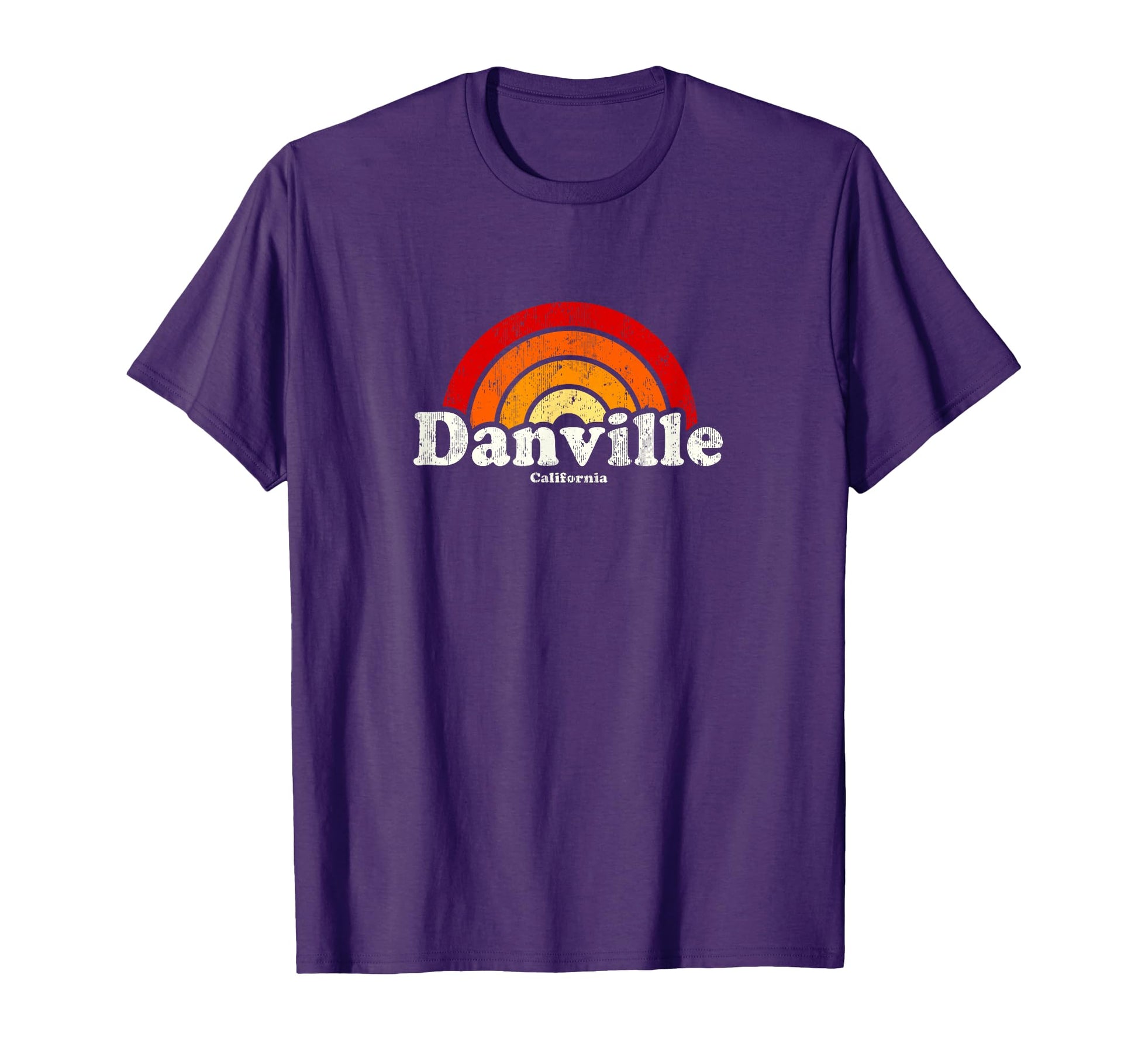 Danville California Ca 70S Rainbow T-Shirt - Custom Art Print Unisex - T-Shirt, Sweatshirt, Hoodie