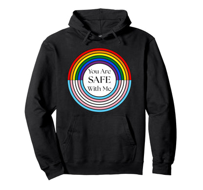 Pride Transgender Rainbow Circle Flag Hoodie - Aesthetic Graphic for Adults - T-Shirt, Sweatshirt, Hoodie