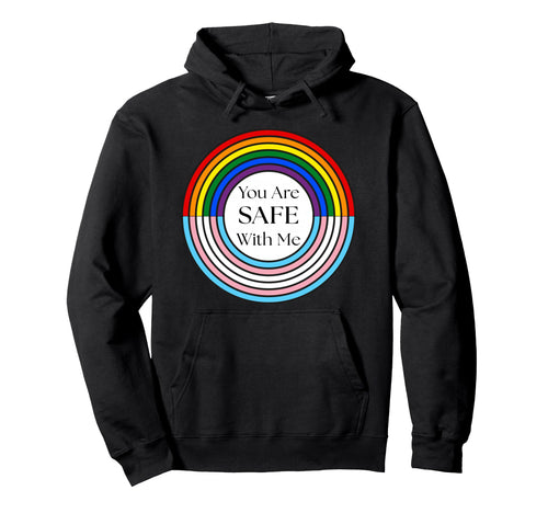 Pride Transgender Rainbow Circle Flag Hoodie - Aesthetic Graphic for Adults - T-Shirt, Sweatshirt, Hoodie