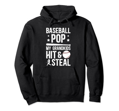 Baseball Pop Funny Grandpa Pop Hoodie - Streetwear Style Men Women - T-Shirt, Sweatshirt, Hoodie